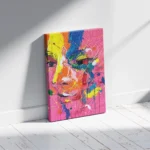 Colorful Abstract Face Expressionist Painting Canvas Print - Image 2