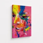 Colorful Abstract Face Expressionist Painting Canvas Print - Image 4