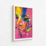 Colorful Abstract Face Expressionist Painting Canvas Print - Image 6