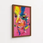 Colorful Abstract Face Expressionist Painting Canvas Print - Image 7