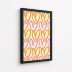 Colorful Hand Drawn Heart Pattern Canvas Print - Image 5