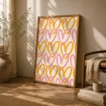 Colorful Hand Drawn Heart Pattern Canvas Print - Image 2