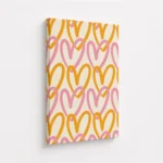 Colorful Hand Drawn Heart Pattern Canvas Print - Image 4