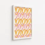 Colorful Hand Drawn Heart Pattern Canvas Print - Image 6
