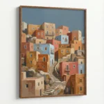 Colorful Hillside Town – Mediterranean Inspired Canvas Print - Image 6