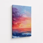 Colorful Ocean Sunset Seascape Canvas Print - Image 4