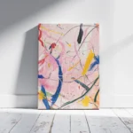 Colorful Splatter Paint Lines Abstract Canvas Print