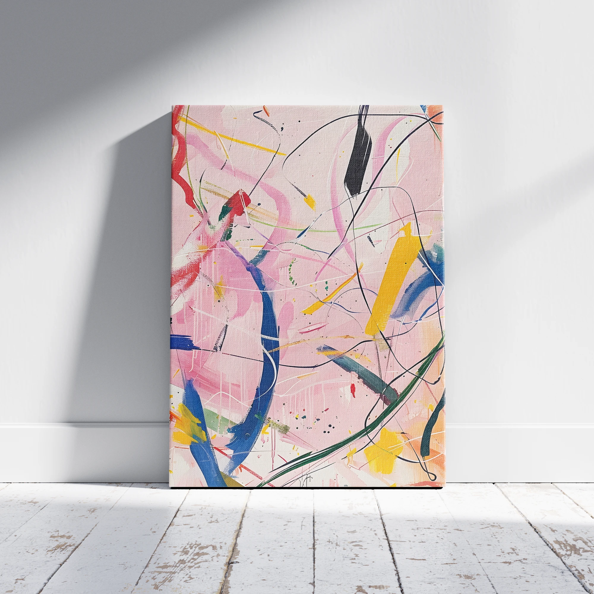 Colorful Splatter Paint Lines Abstract Poster_Featured Image 1 Colorful Splatter Paint Lines Abstract Canvas Print - Image 1