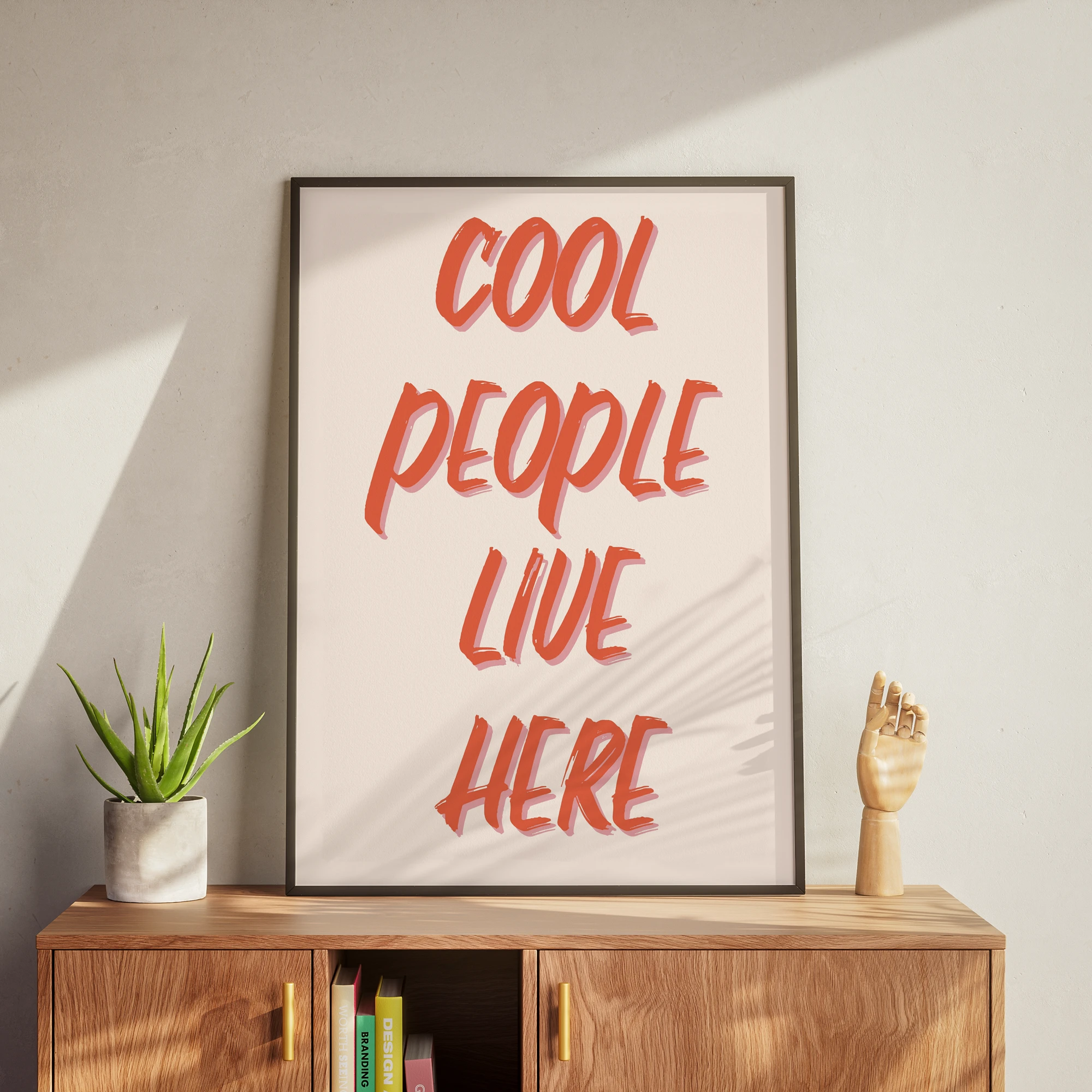 Cool People Live Here Quote Poster_Featured Image 1 Cool People Live Here Quote Canvas Print - Image 1