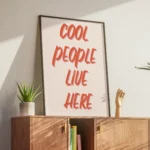 Cool People Live Here Quote Canvas Print - Image 2