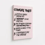 Cowgirl Rules Western Typography Quote Canvas Print - Image 4