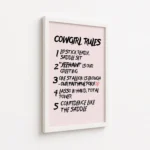 Cowgirl Rules Western Typography Quote Canvas Print - Image 6
