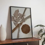 Earth Tone Abstract Shapes Minimalist Modern Canvas Wall Art