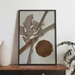 Earth Tone Abstract Shapes Minimalist Modern Canvas Wall Art - Image 2