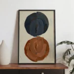 Earth Tone Circle Abstract Contemporary Artistic Wall Decor - Image 2