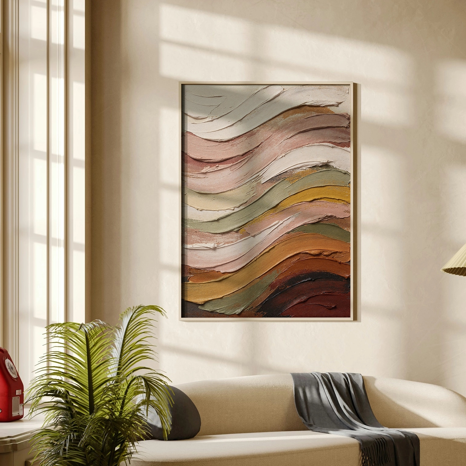 Earthy Layered Textures Earthy Flow – Abstract Textured Canvas Art - Image 1