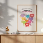 Emotions Make Us Humans Colorful Quote Canvas Print