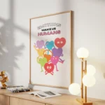 Emotions Make Us Humans Colorful Quote Canvas Print - Image 2