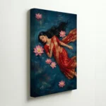 Floating Woman Lotus Water Dreamy Spiritual Canvas Wall Art for Bedroom Decor - Image 4
