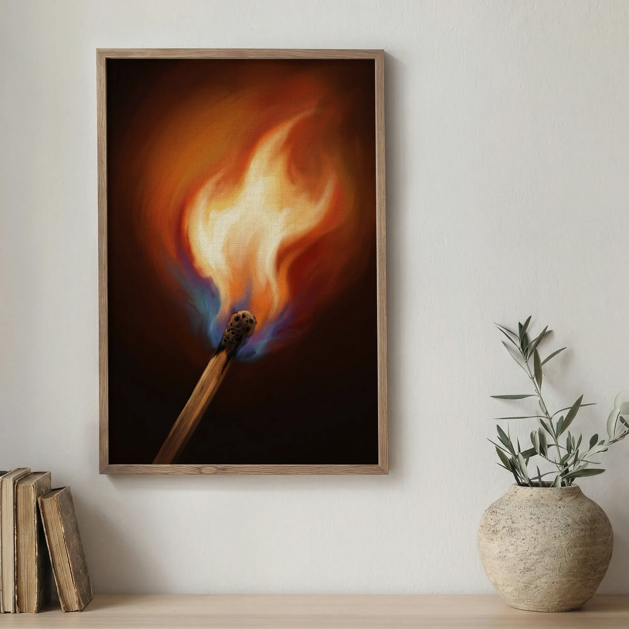 Focused Fire Energy Minimal Vastu Art_Featured Image 1 Focused Fire Energy Minimalist Vastu Canvas Wall Art for Office Success - Image 1