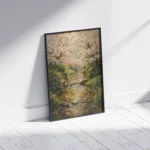 Spring Blossom Forest Stream – Nature Canvas Print - Image 2