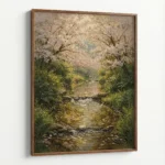Spring Blossom Forest Stream – Nature Canvas Print - Image 7