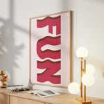 Fun Red Retro Typography Canvas Print - Image 2