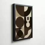 Geometric Brown Modern Abstract Mid Century Wall Art - Image 5