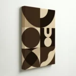 Geometric Brown Modern Abstract Mid Century Wall Art - Image 4