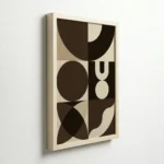 Geometric Brown Modern Abstract Mid Century Wall Art - Image 6