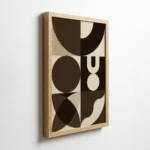 Geometric Brown Modern Abstract Mid Century Wall Art - Image 7