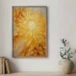 Golden Energy Burst Prosperity Vastu Wall Art for Wealth and Abundance