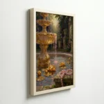 Golden Fountain Garden Luxury Classic Canvas Wall Art for Sophisticated Interiors - Image 6