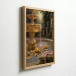 Golden Fountain Garden Luxury Classic Canvas Wall Art for Sophisticated Interiors - Image 7