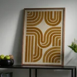 Golden Geometric Pattern Modern Luxe Wall Decor