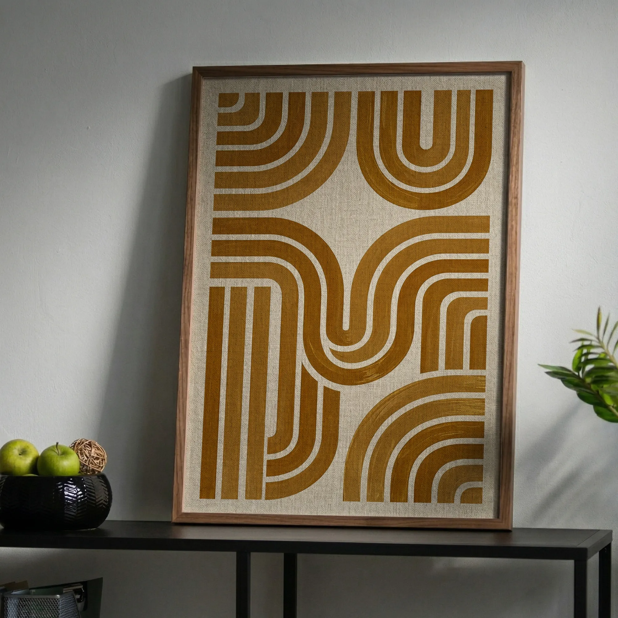 Golden Geometric Pattern Modern Luxe Wall Decor_Featured Image 1 Golden Geometric Pattern Modern Luxe Wall Decor - Image 1