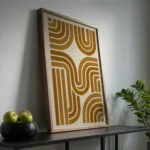 Golden Geometric Pattern Modern Luxe Wall Decor - Image 2