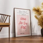 Good For The Plot Check Quote Canvas Print - Image 2