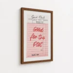 Good For The Plot Check Quote Canvas Print - Image 7