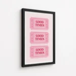 Good Times Pink Ticket Stack Canvas Print - Image 5