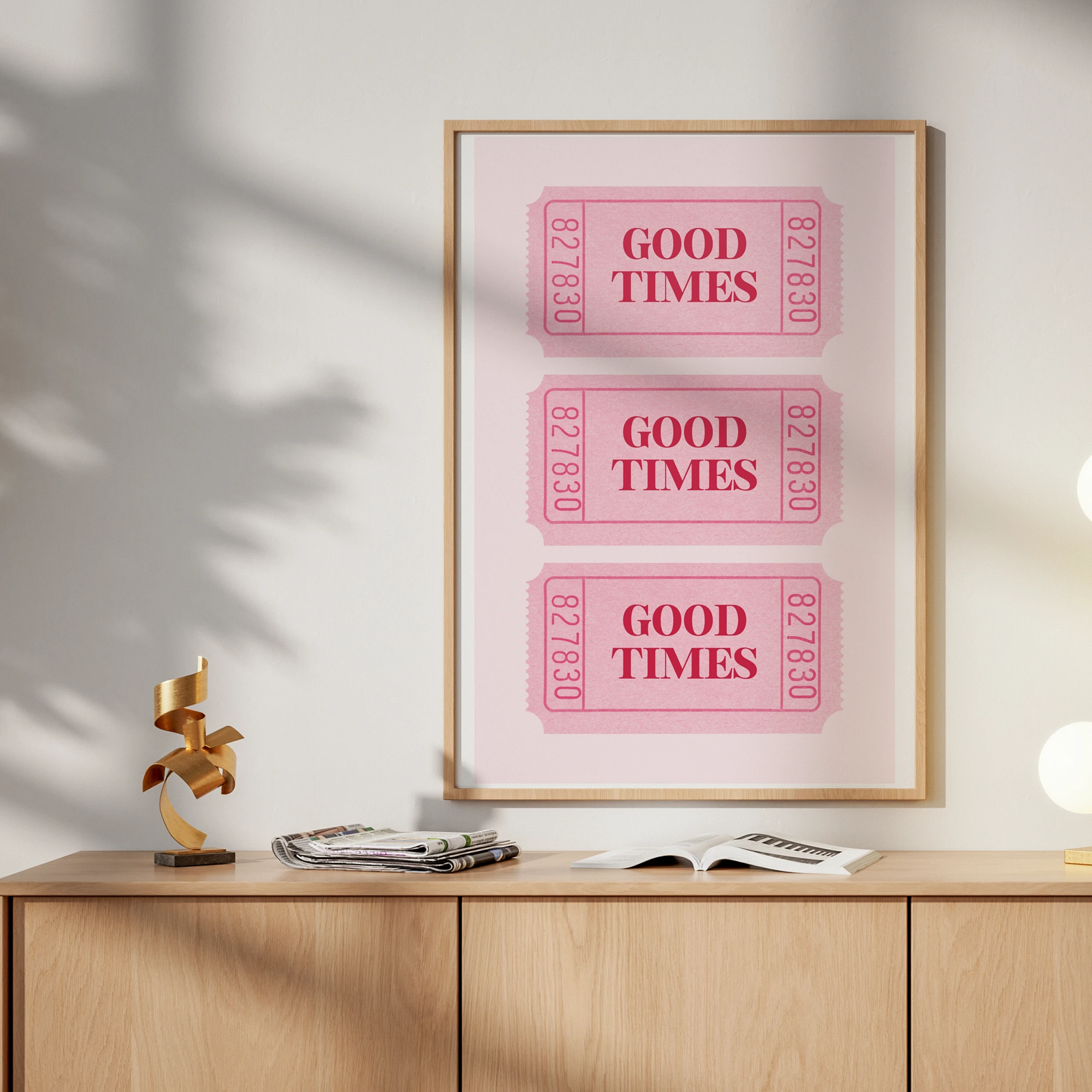 Good Times Pink Ticket Stack_Featured Image 1 Good Times Pink Ticket Stack Canvas Print - Image 1