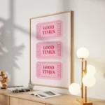 Good Times Pink Ticket Stack Canvas Print - Image 2
