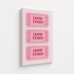 Good Times Pink Ticket Stack Canvas Print - Image 4