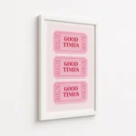 Good Times Pink Ticket Stack Canvas Print - Image 6