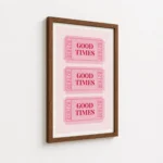 Good Times Pink Ticket Stack Canvas Print - Image 7