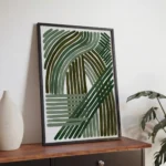 Green Organic Lines Abstract Modern Botanical Wall Art