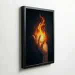 Hand Holding Fire Abstract Energy Canvas Wall Art for Passion and Drive - Image 5