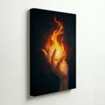 Hand Holding Fire Abstract Energy Canvas Wall Art for Passion and Drive - Image 4