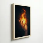 Hand Holding Fire Abstract Energy Canvas Wall Art for Passion and Drive - Image 6