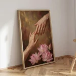 Hands Connection Lotus Emotional Spiritual Canvas Wall Art for Healing Spaces - Image 2
